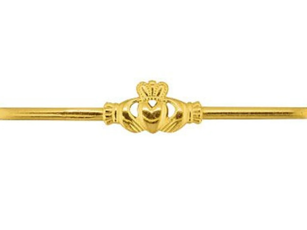 9ct Yellow Gold Flat Ring Df8382 1.30mm Hmembossed Gents Claddagh Ring, 100% Recycled Gold