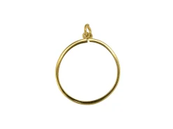 9ct Yellow Gold Full Sov/1/4 Krug Plain Pendant Mount, 100% Recycled Gold