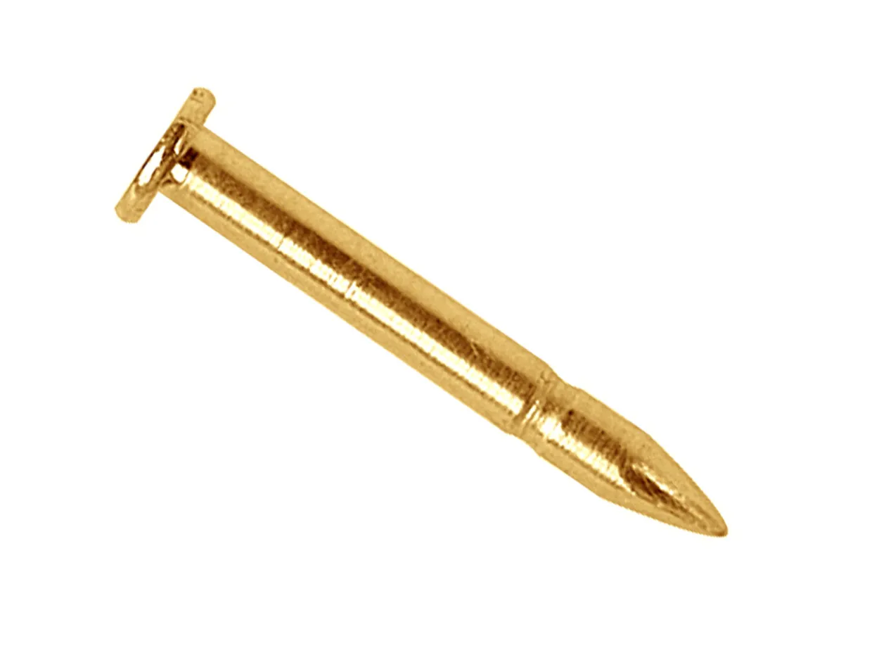 18ct Yellow Gold Grooved Head Pin 1.10mm