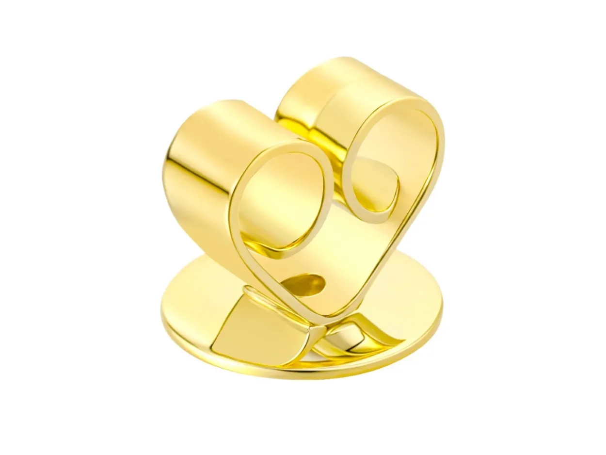 18ct Yellow Gold Heartback Scroll Medium