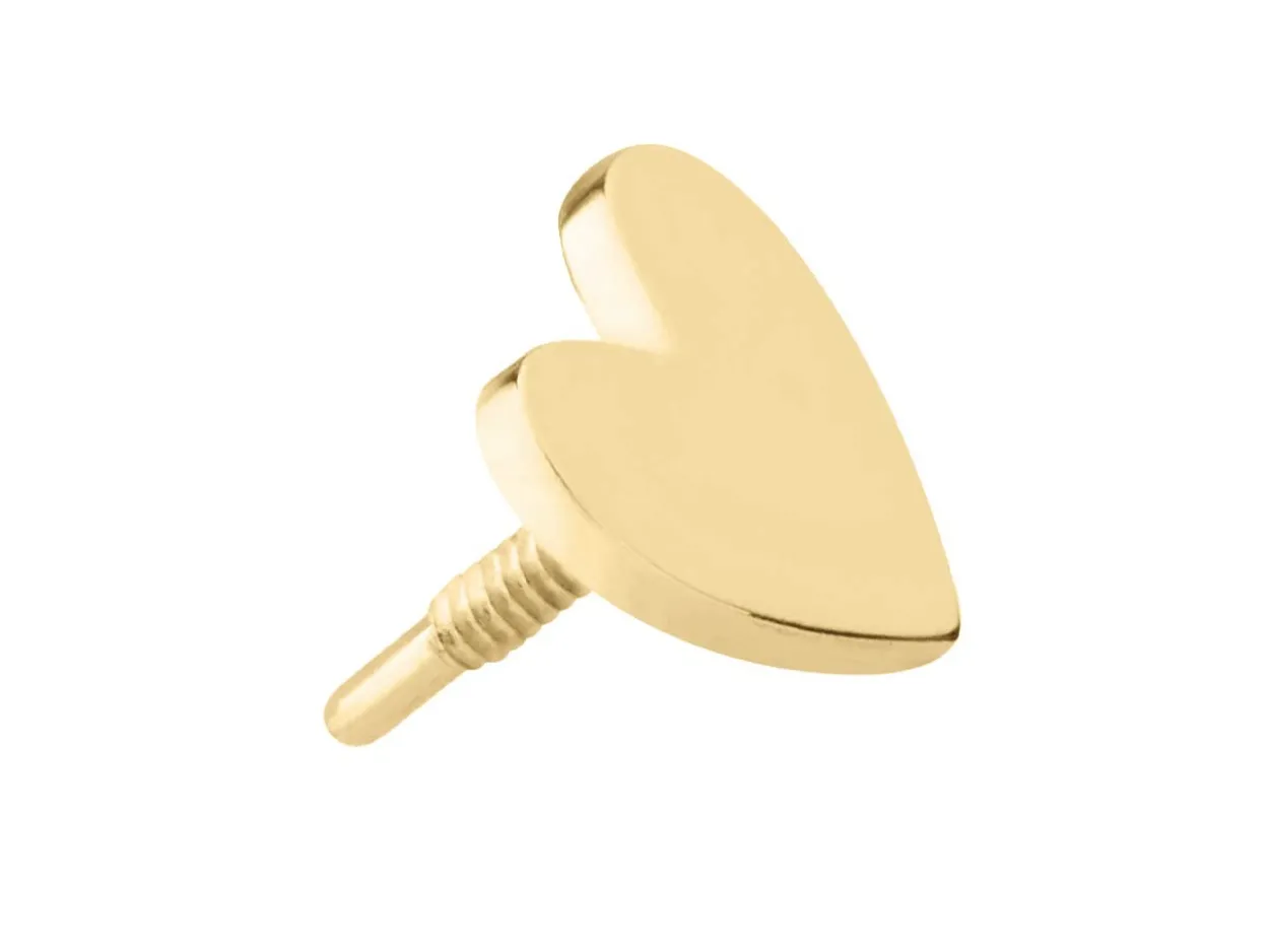 9ct Yellow Gold Heart Labret Post 4mm