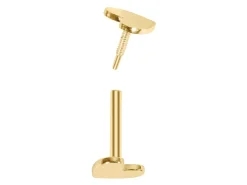 9ct Yellow Gold Heart Labret Tube 4.5mm