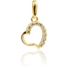 9ct Yellow Gold Heart Outline Pendant Half Set With Cubic Zirconia