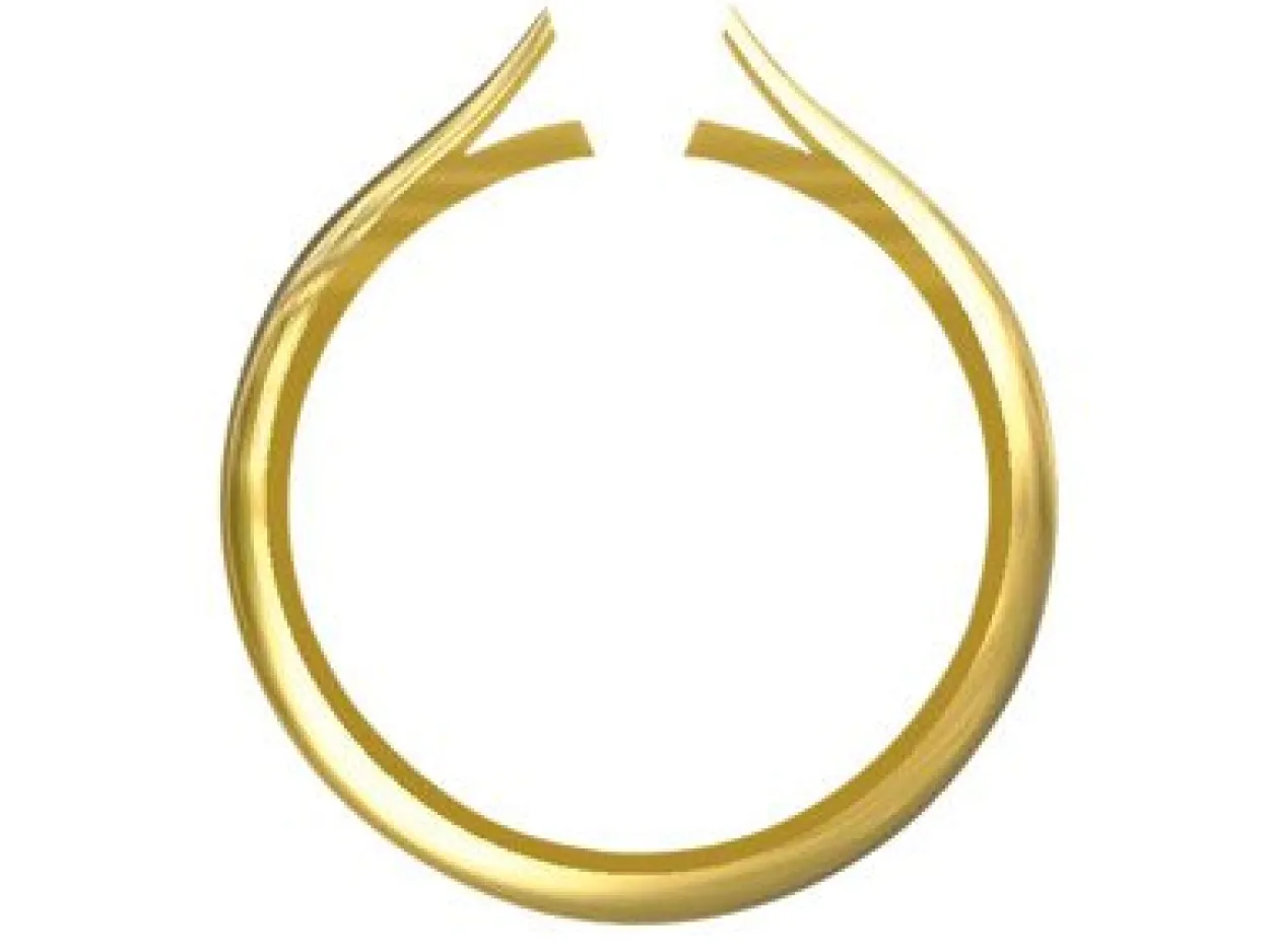 9ct Yellow Gold Heavy Tapered Ring Shank Without Cheniers Size M