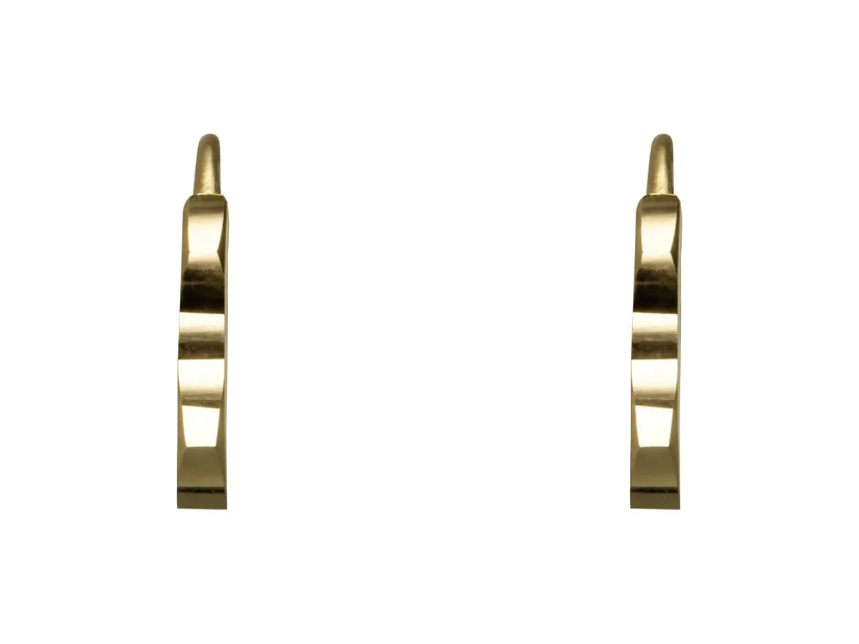 9ct Yellow Gold Hexagon Hoop Earrings