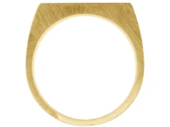 9ct Yellow Gold Initial Ring Rectangular 14x7mm Hallmarked Head Depth 1.5mm Size M, 100% Recycled Gold