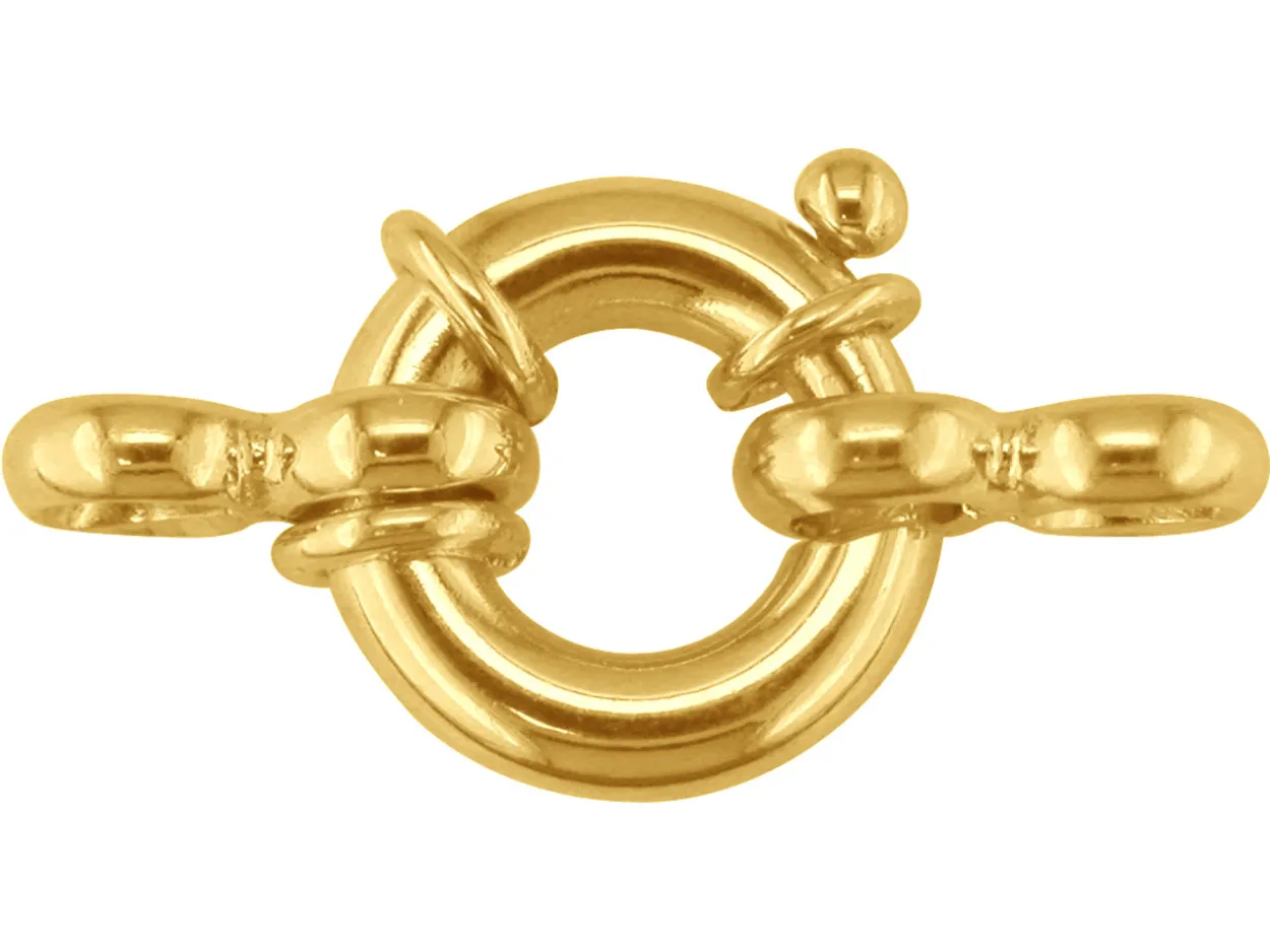 18ct Yellow Gold Jumbo Bolt Ring 8mm With 2 Double Rings And 3 Fixed Rings