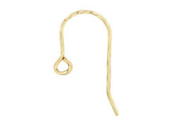 9ct Yellow Gold Large Fancy Twisted Earring Hook Wire