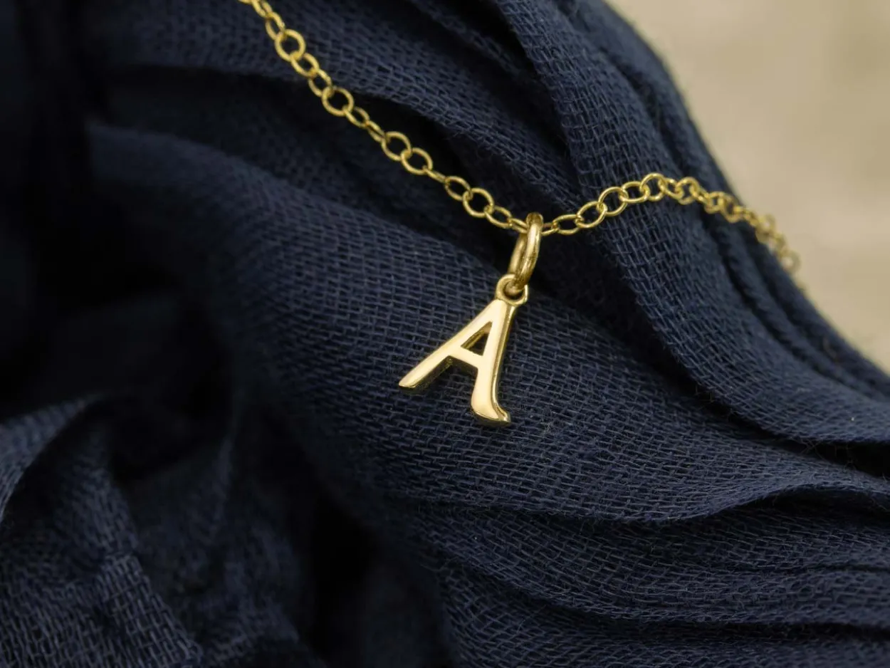 9ct Yellow Gold Letter A Initial Charm