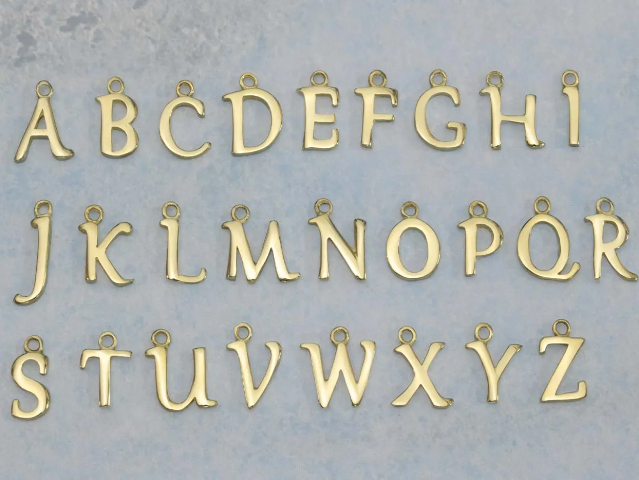 9ct Yellow Gold Letter A Initial Charm