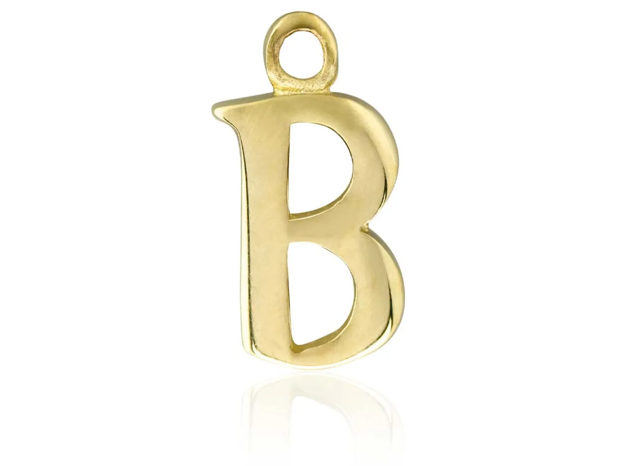 9ct Yellow Gold Letter B Initial Charm