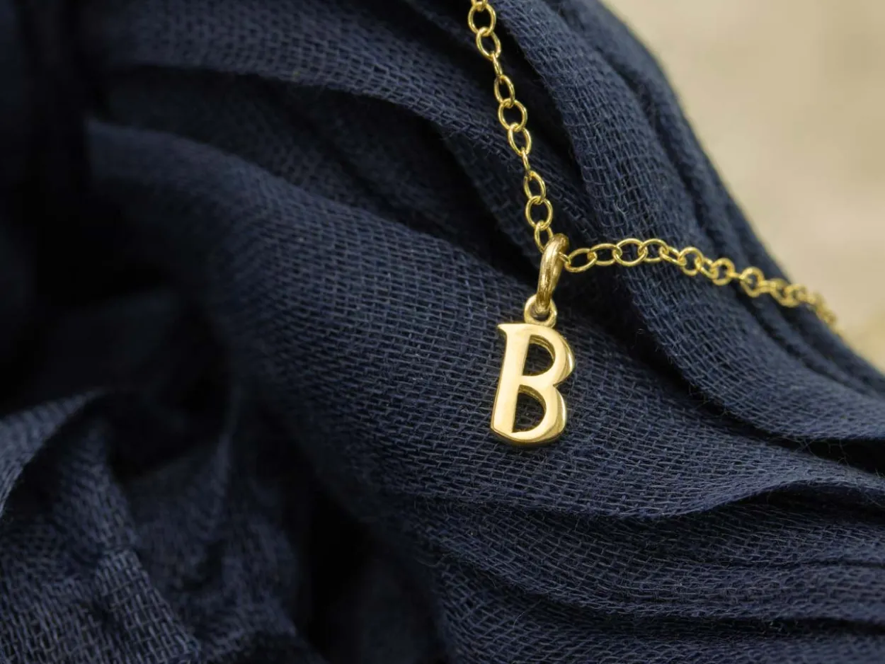 9ct Yellow Gold Letter B Initial Charm
