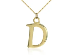 9ct Yellow Gold Letter D Initial Charm