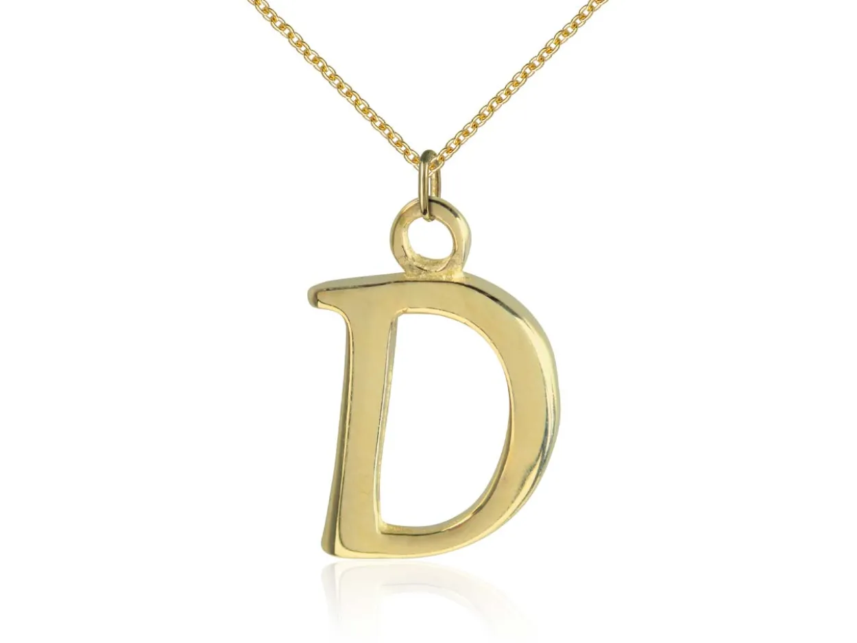 9ct Yellow Gold Letter D Initial Charm
