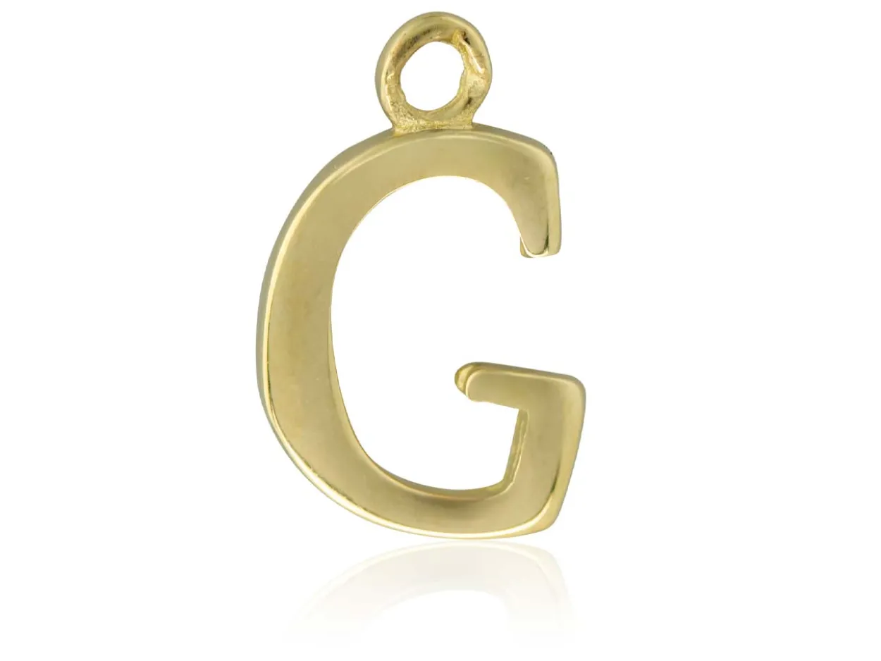 9ct Yellow Gold Letter G Initial Charm