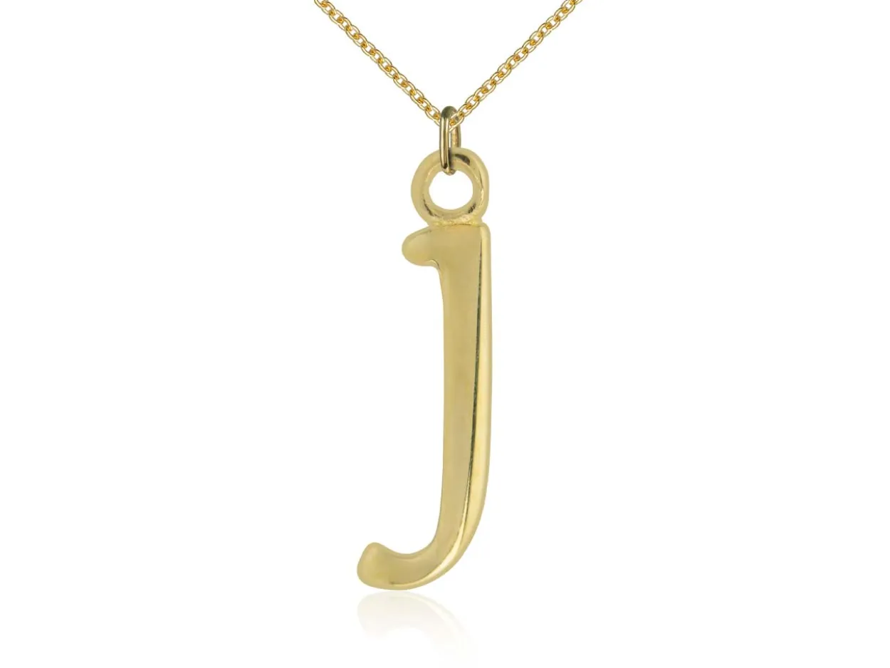 9ct Yellow Gold Letter J Initial Charm