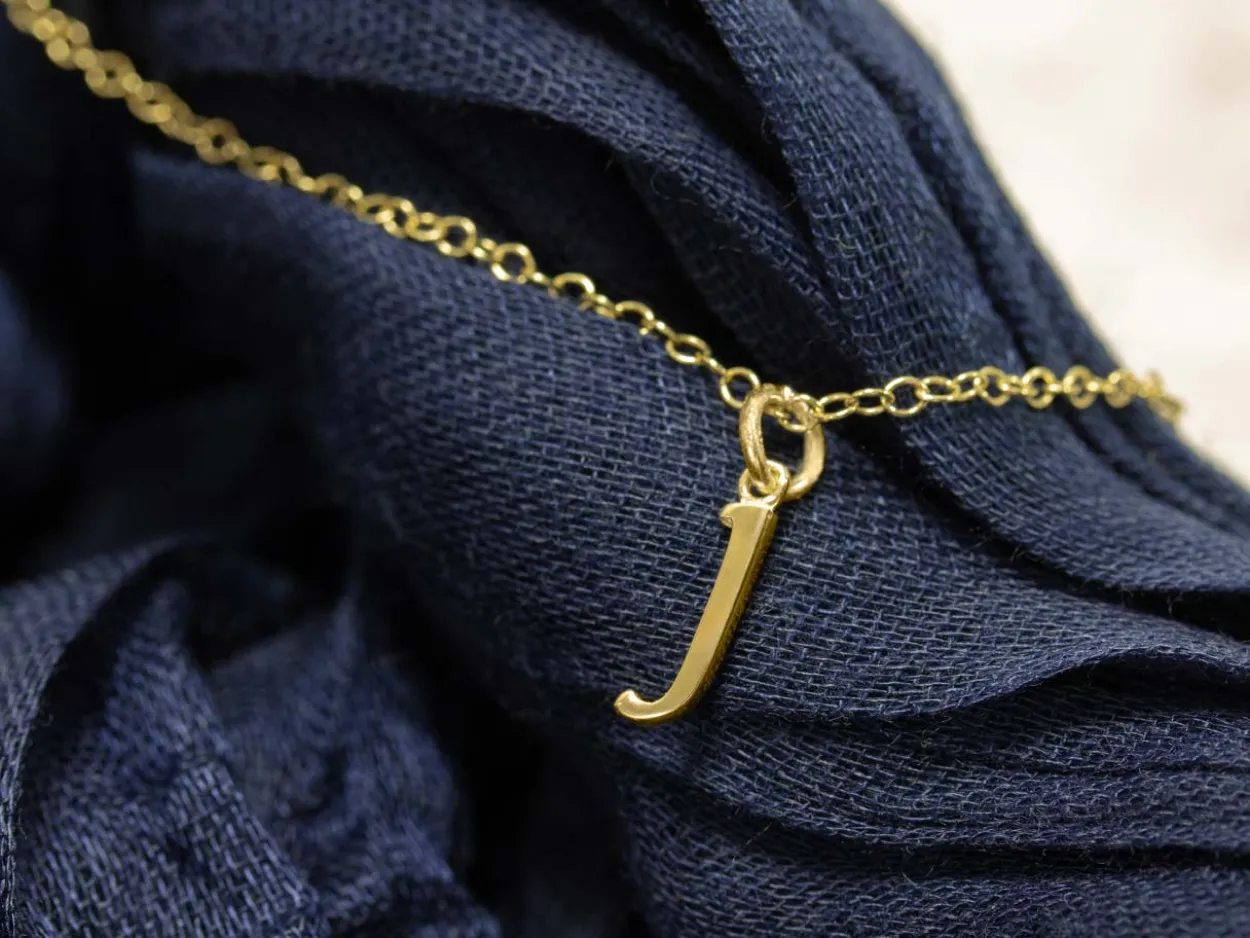 9ct Yellow Gold Letter J Initial Charm