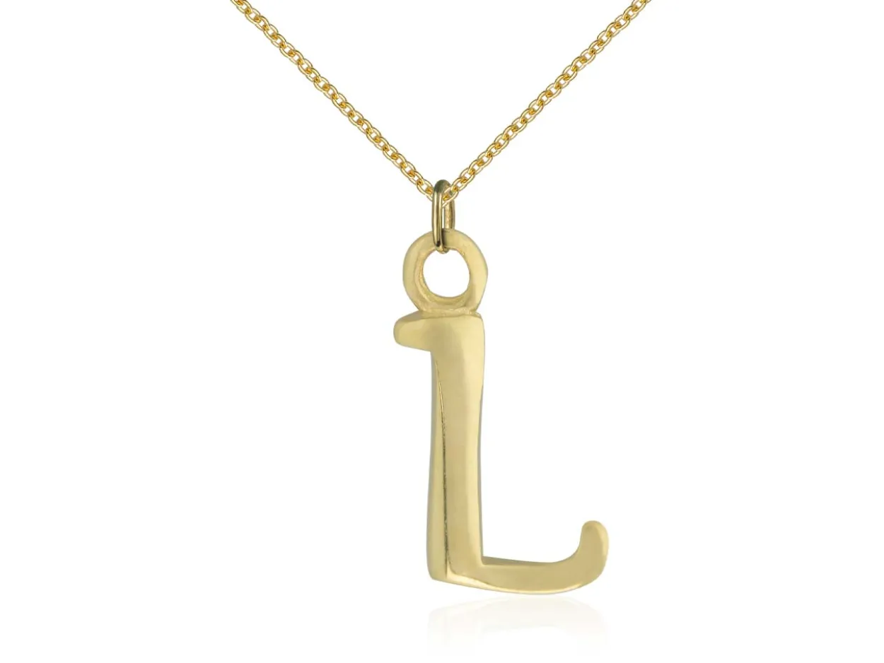 9ct Yellow Gold Letter L Initial Charm