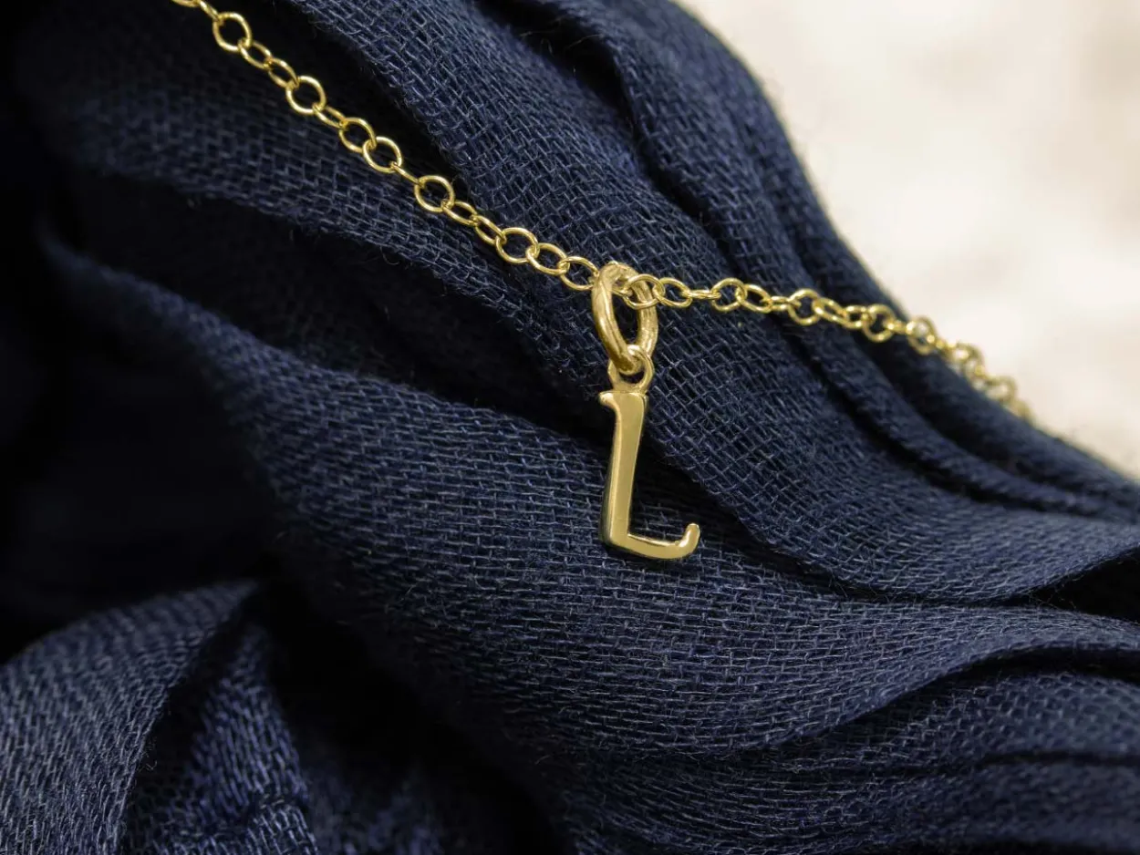 9ct Yellow Gold Letter L Initial Charm