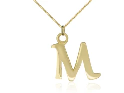 9ct Yellow Gold Letter M Initial Charm