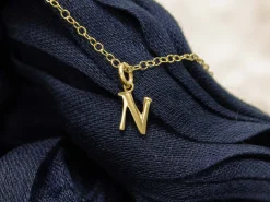 9ct Yellow Gold Letter N Initial Charm