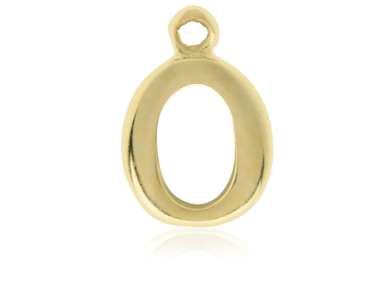 9ct Yellow Gold Letter O Initial Charm
