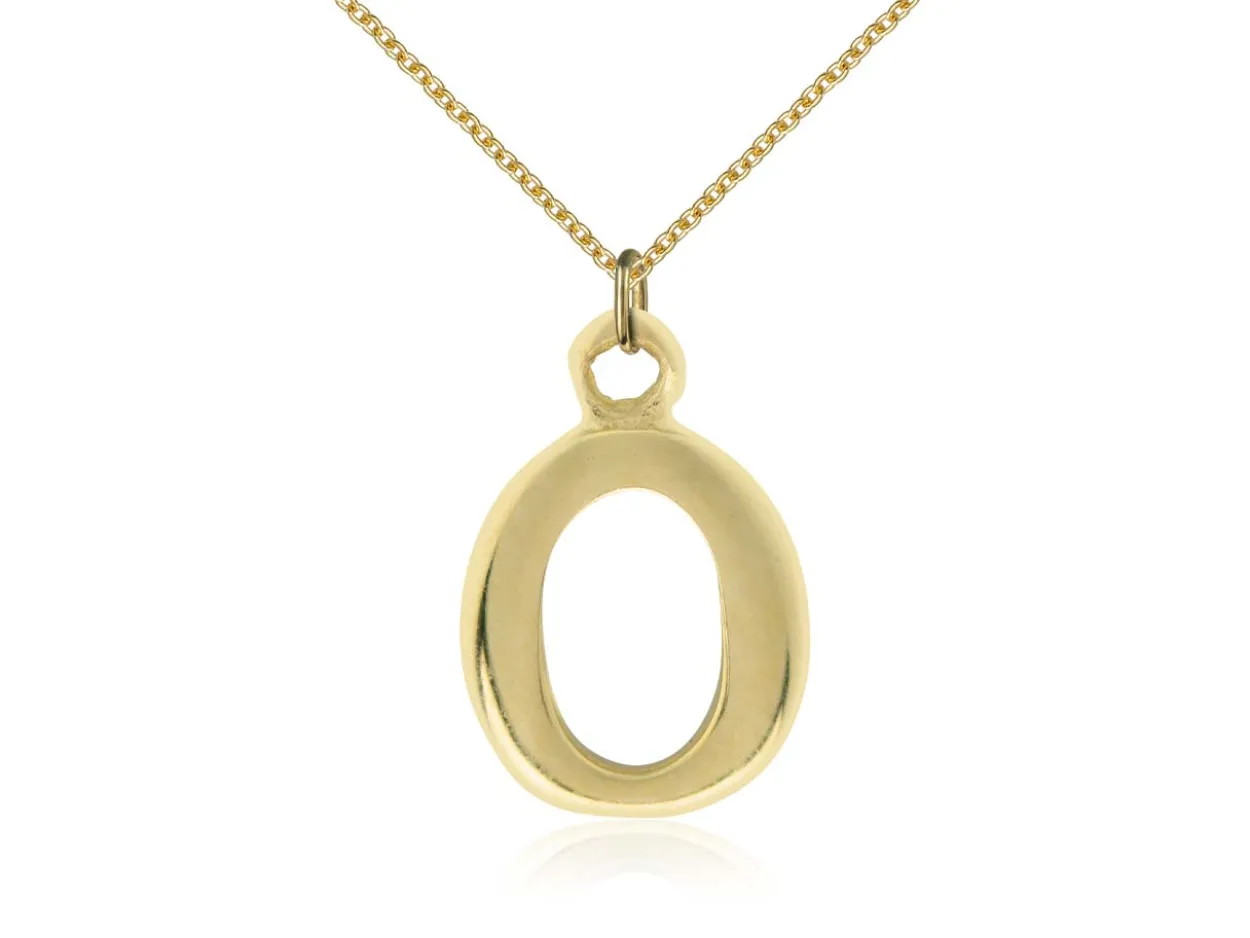 9ct Yellow Gold Letter O Initial Charm