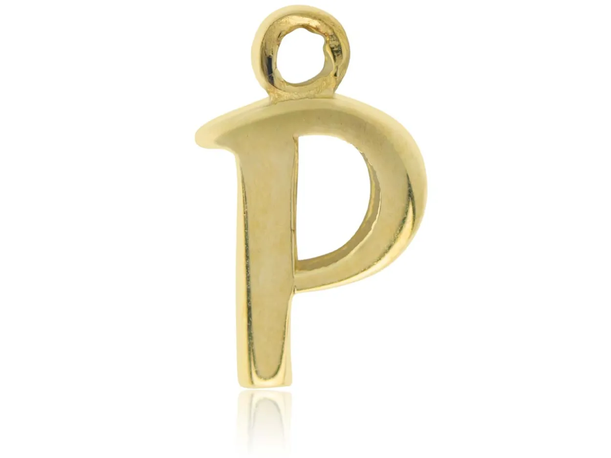 9ct Yellow Gold Letter P Initial Charm