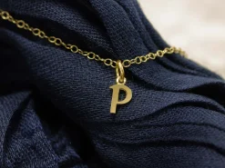 9ct Yellow Gold Letter P Initial Charm