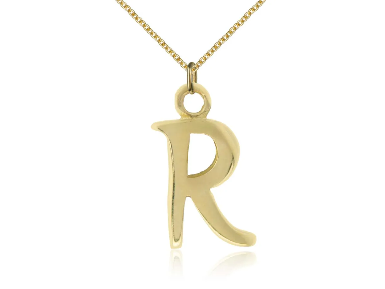 9ct Yellow Gold Letter R Initial Charm