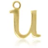 9ct Yellow Gold Letter U Initial Charm