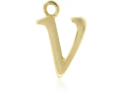 9ct Yellow Gold Letter V Initial Charm