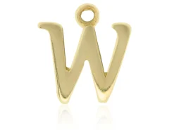 9ct Yellow Gold Letter W Initial Charm