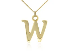 9ct Yellow Gold Letter W Initial Charm