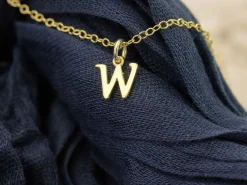 9ct Yellow Gold Letter W Initial Charm