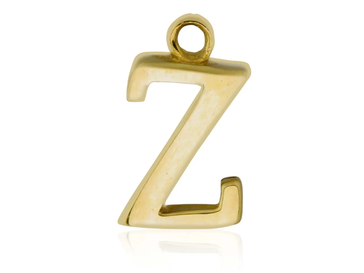 9ct Yellow Gold Letter Z Initial Charm