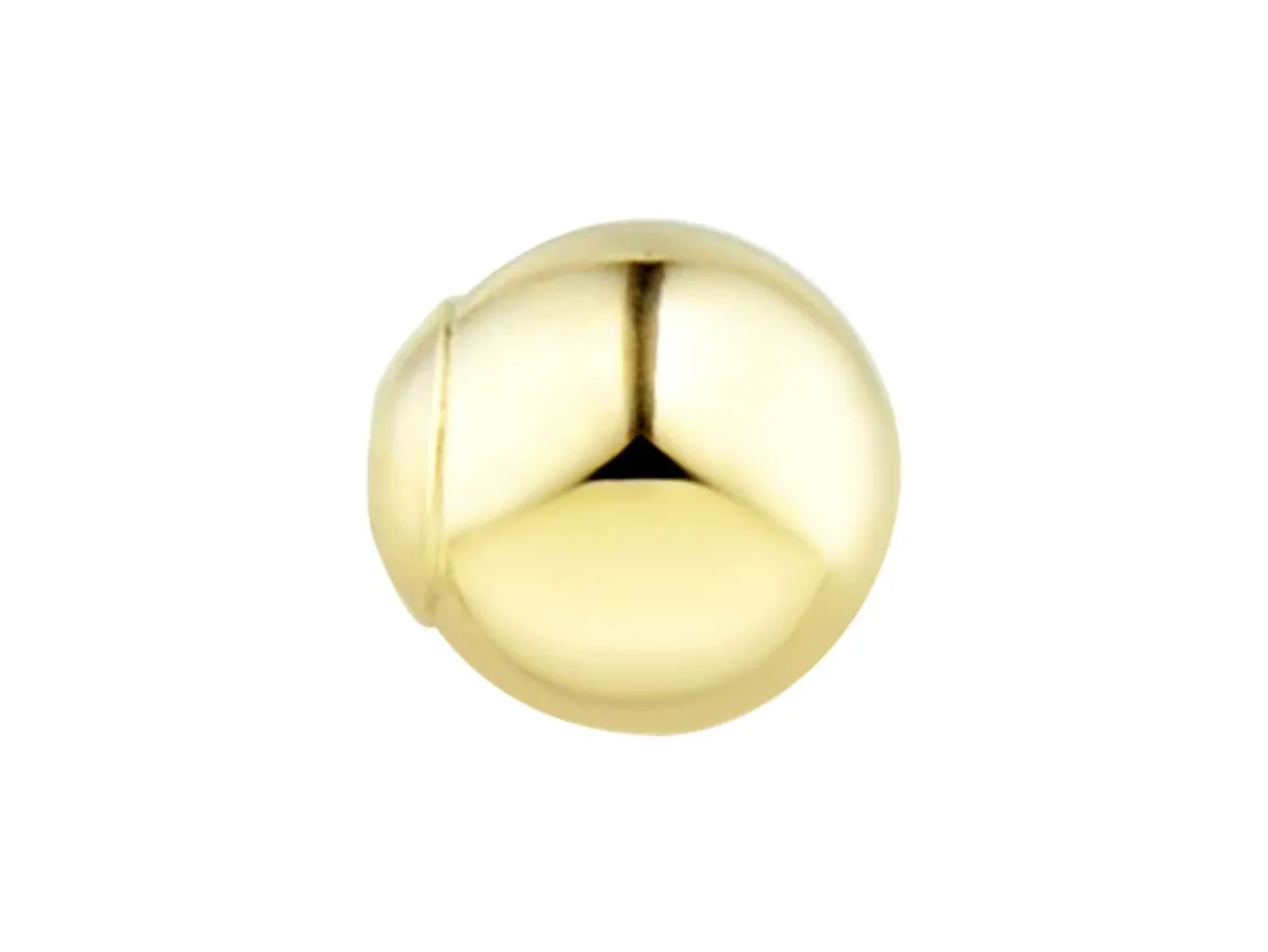 9ct Yellow Gold Lightweight 1 Hole Bead With Cup 4mm Pack of 5