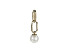 9ct Yellow Gold Link Freshwater Pearl Drop Pendant