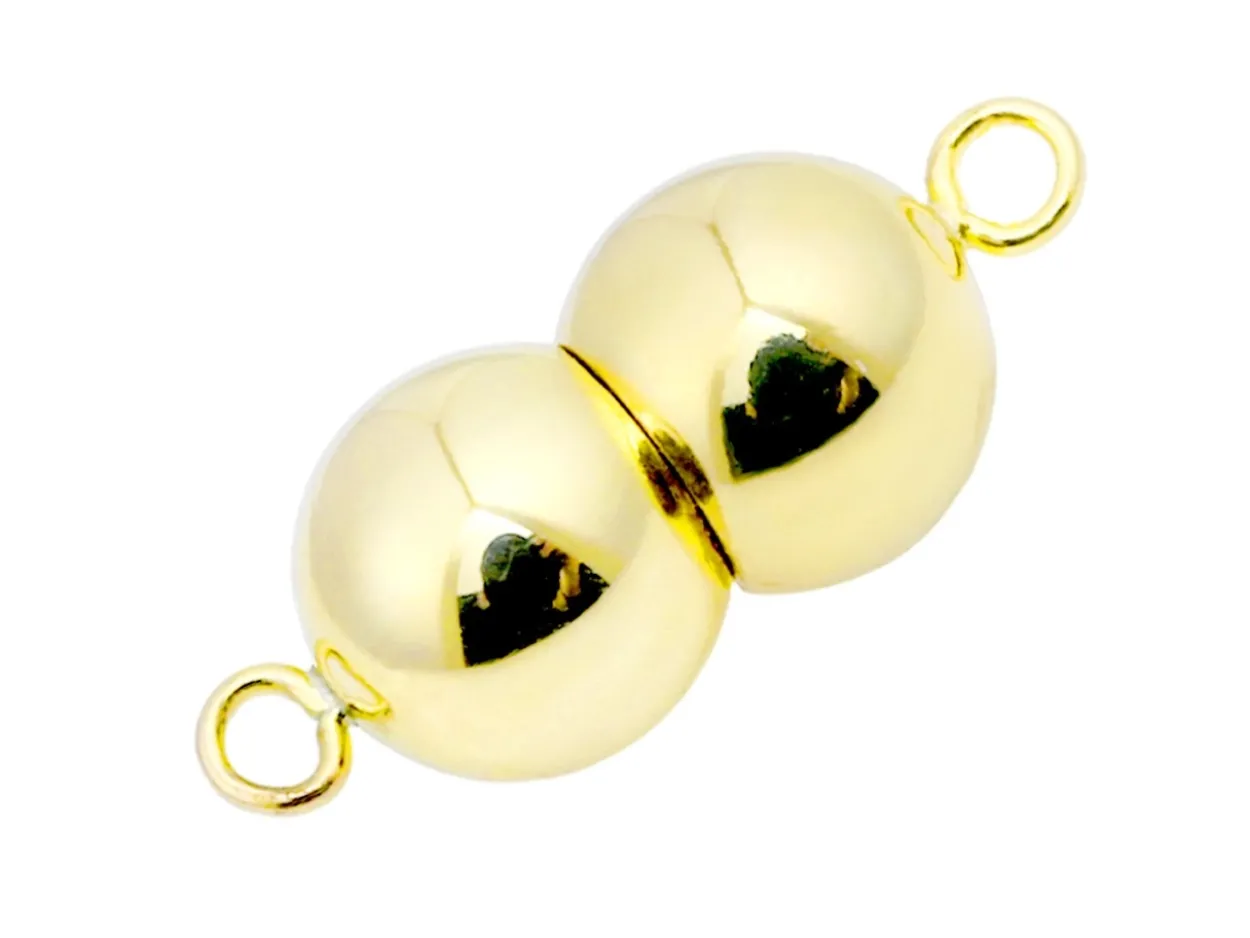9ct Yellow Gold Magnetic Peanut Clasp 4mm