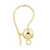 9ct Yellow Gold 5mm Ball Earring Hook Wire With Snapback Fitting