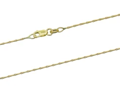9ct Yellow Gold 1.0mm Barleycorn Chain 16"/40cm Hallmarked