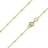 9ct Yellow Gold 0.9mm Curb Chain With Bead Station 16"/40cm Hallmarked