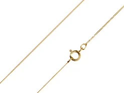 9ct Yellow Gold 0.5mm Diamond Cut Curb Chain 16"/40cm Unhallmarked