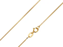 9ct Yellow Gold 0.8mm Diamond Cut Curb Chain 18"/45cm Hallmarked