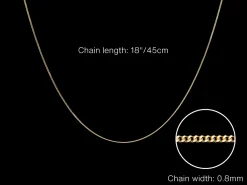 9ct Yellow Gold 0.8mm Diamond Cut Curb Chain 18