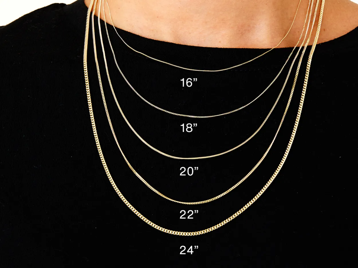 9ct Yellow Gold 0.8mm Diamond Cut Curb Chain 18"/45cm Hallmarked