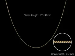 9ct Yellow Gold 0.7mm Diamond Cut Curb Chain 16
