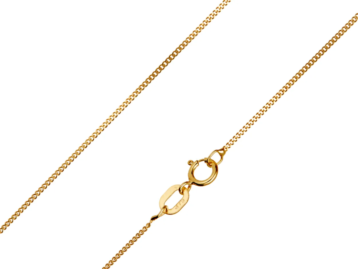 9ct Yellow Gold 0.8mm Diamond Cut Curb Chain 16"/40cm Light Unhallmarked