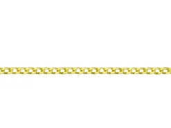 9ct Yellow Gold 0.5mm Diamond Cut Curb Chain With Extender 16-18