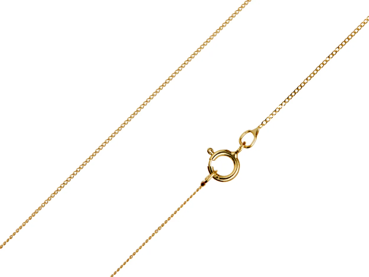 9ct Yellow Gold 0.5mm Diamond Cut Curb Chain 22"/55cm Unhallmarked